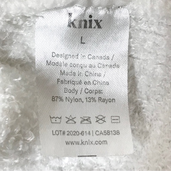 Large Winter White Knix Cozzzy Crew Top Pullover Fuzzy Shirt Lounge Plush - Picture 14 of 14